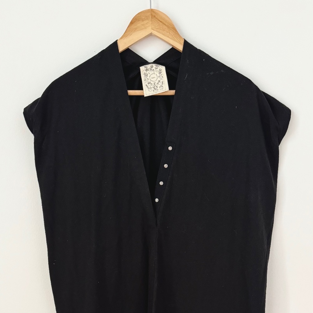 Miranda Bennett Studio Everyday Nursing Dress in Black Silk Noil